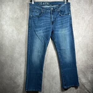 The Axel Jeans Mens Size‎ 36X32 Blue Medium Wash Denim Straight Leg Stretch